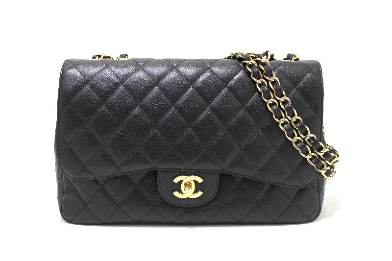 Chanel bags for women with minimalist styleChanel Black Quilted Caviar Leather Classic Jumbo Single Flap Bag