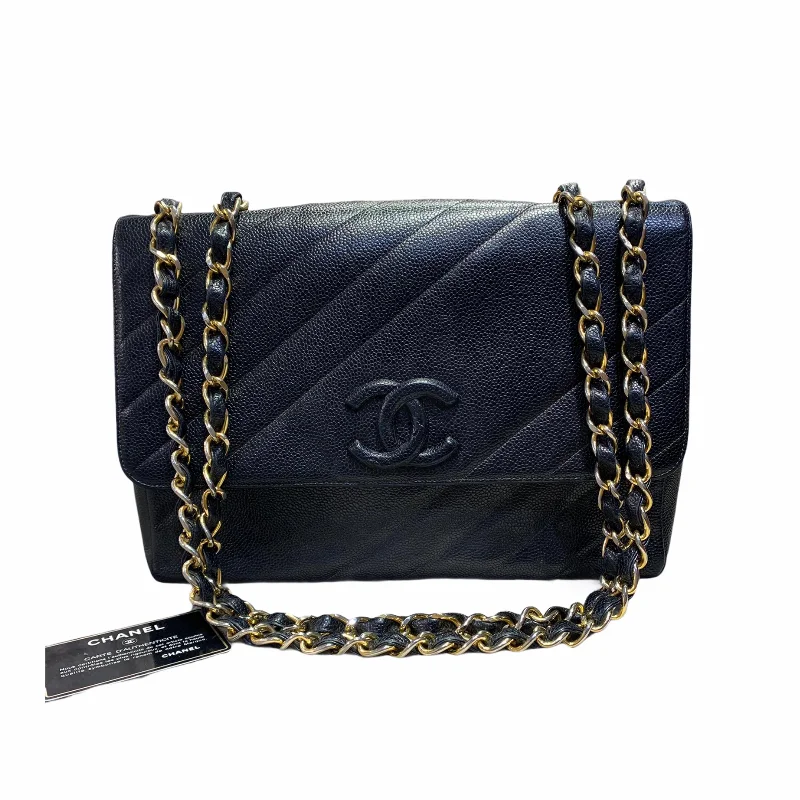 Chanel bags available in bold colors and patternsVintage Covered CC Flap Diagonal Quilted Caviar Jumbo