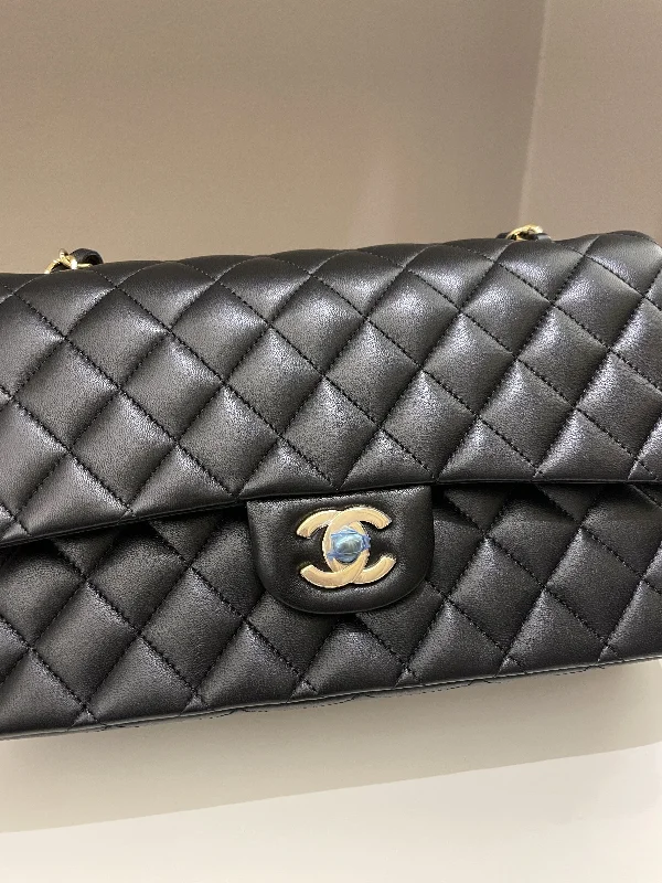 Chanel bags with the perfect balance of luxury and functionalityChanel Classic Quilted Medium Double Flap Black Lambskin