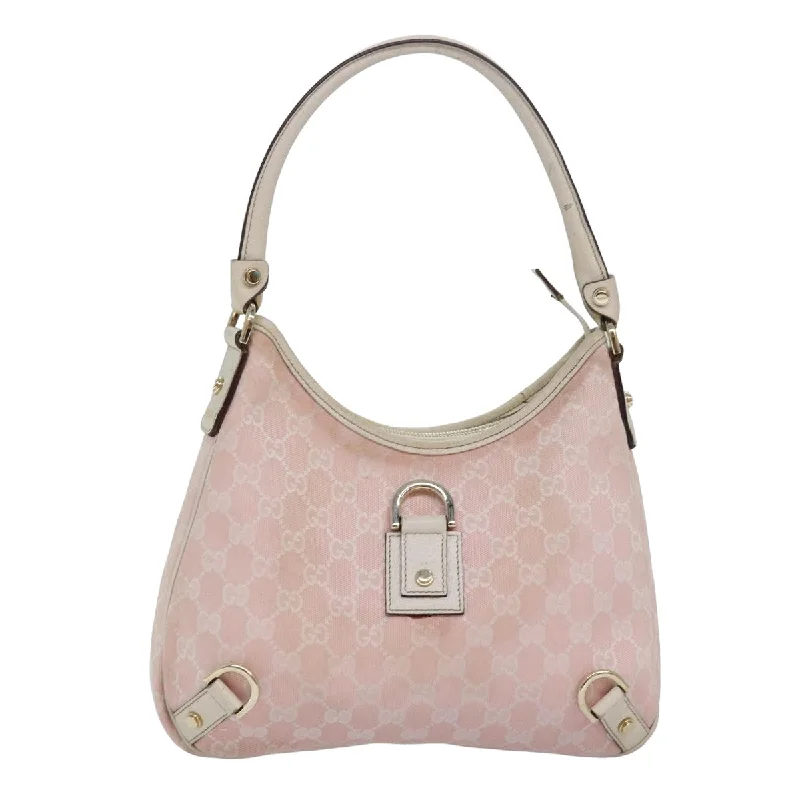 Medium - sized Women Gucci handbags for everyday useGUCCI GG Canvas Shoulder Bag Pink White 130738 82824