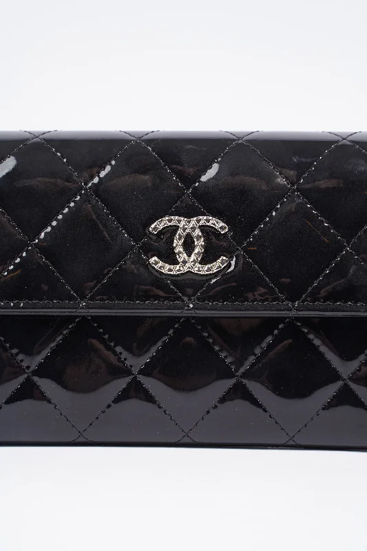 Chanel bags available in bold colors and patternsChanel Quilted Flap Wallet Black Patent Leather