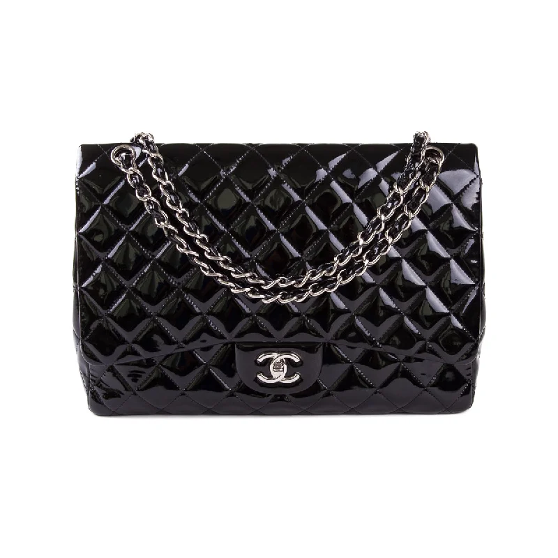 Chanel bags for women who appreciate fine craftsmanshipSingle Flap Maxi in black patent