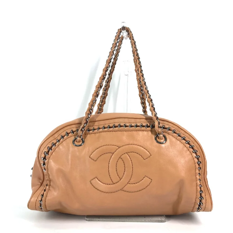 Chanel bags for a polished and professional appearanceChanel Chain Bowling Shoulder bag Chain bag Shoulder Bag Light BrownBased