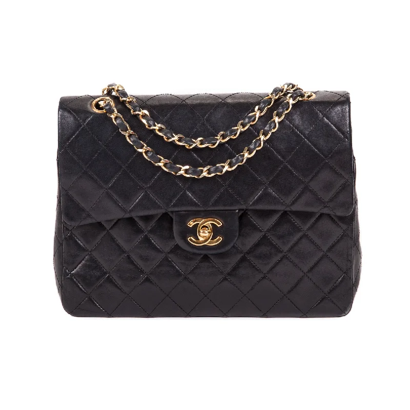 Chanel bags with modern touchesVintage Black Lambskin 10’’ Medium Square Classic Double Flap Bag