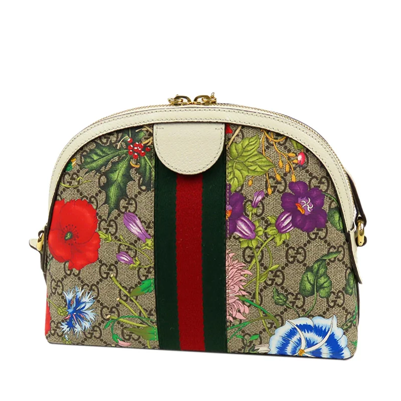 Women Gucci crossbody bags in a bold red colorGucci GG Supreme Flora Ophidia Dome Small (35370)