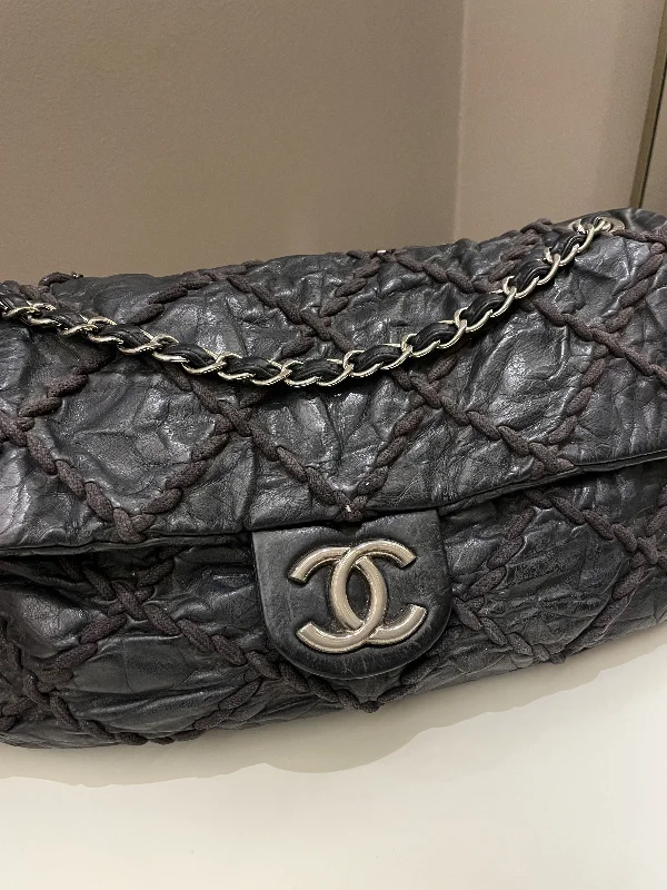 Chanel bags available in bold colors and patternsChanel Ultra Stitch Classic Flap Black Distressed Leather