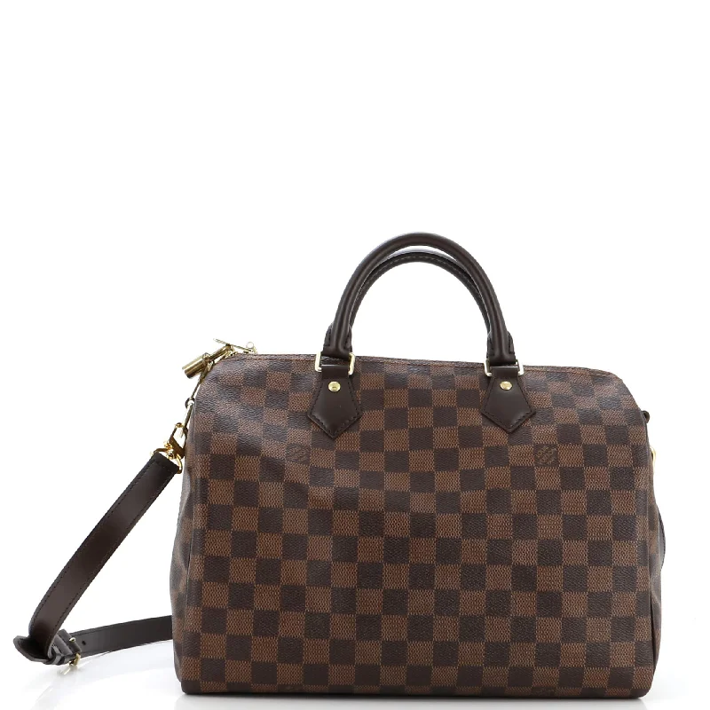 Louis Vuitton handbags with a back - zip pocket for storing valuablesSpeedy Bandouliere Bag Damier 30