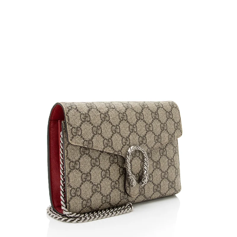 Women Gucci bags with a zippered interior pocketGucci GG Supreme Dionysus Chain Wallet (DKjzyf)