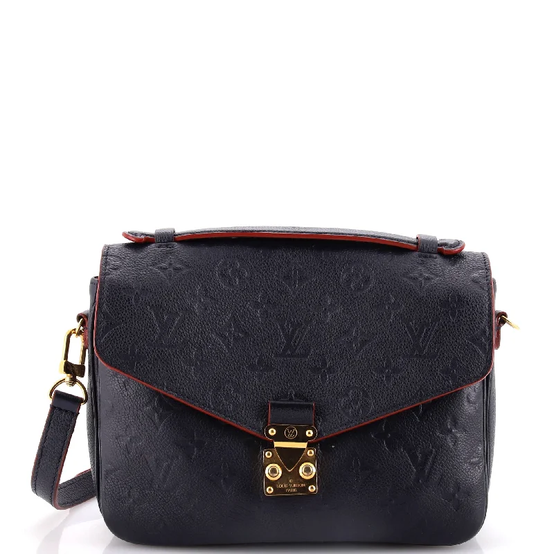 Louis Vuitton handbags with a back - zip pocket for storing valuablesPochette Metis Monogram Empreinte Leather