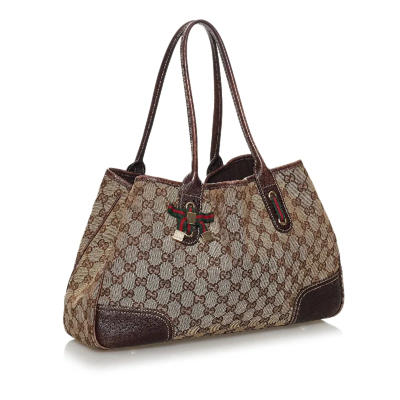 Women Gucci bags with interlocking G hardware for a classic lookGucci GG Canvas Princy Tote Bag (30261)