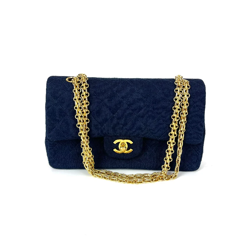 Chanel bags with modern touchesVintage Classic Small Double Flap Jersey Bag in Navy Blue